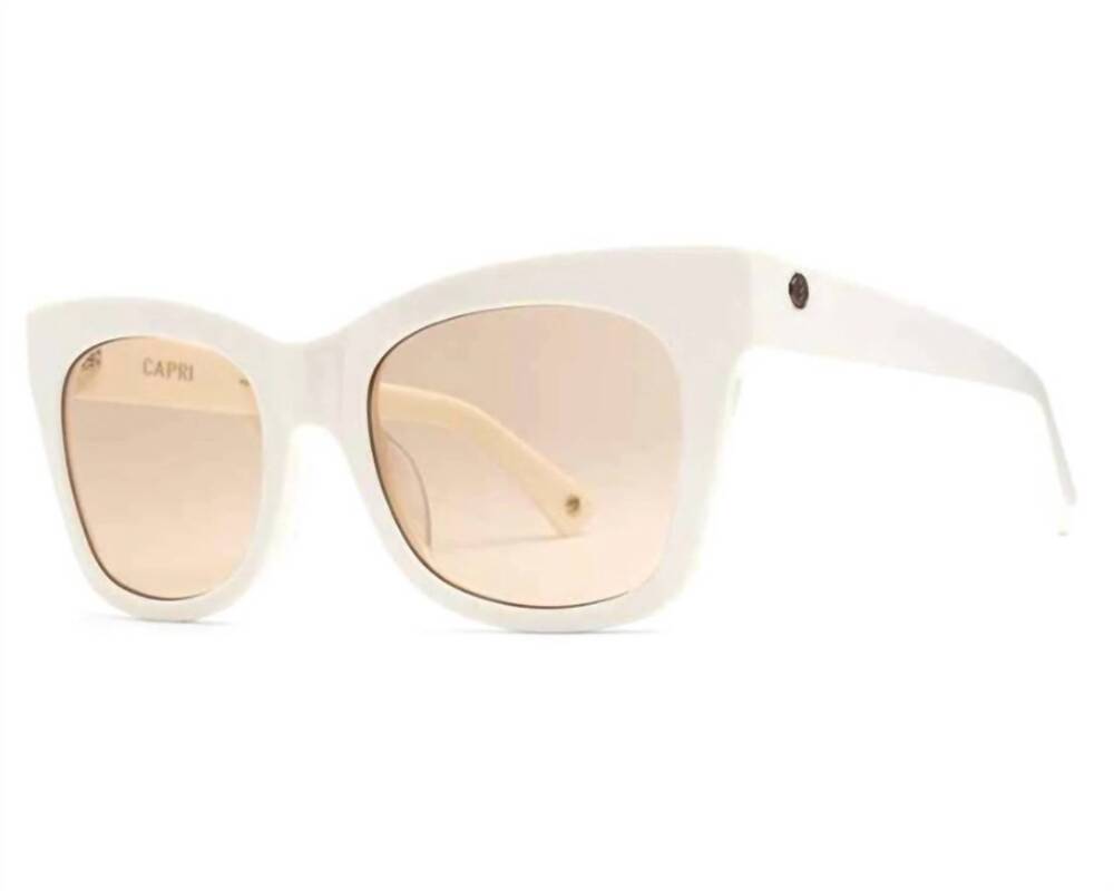 NEW ELECTRIC VISUAL unisex - capri sunglasses in ivory / amber non polar